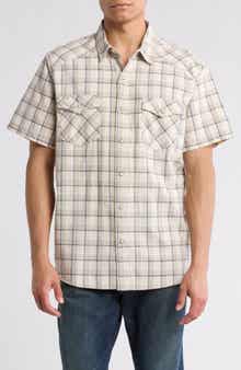 Lucky Brand Plaid Snap-Up Western Work Shirt
