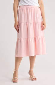 Renee C Tiered Midi Skirt