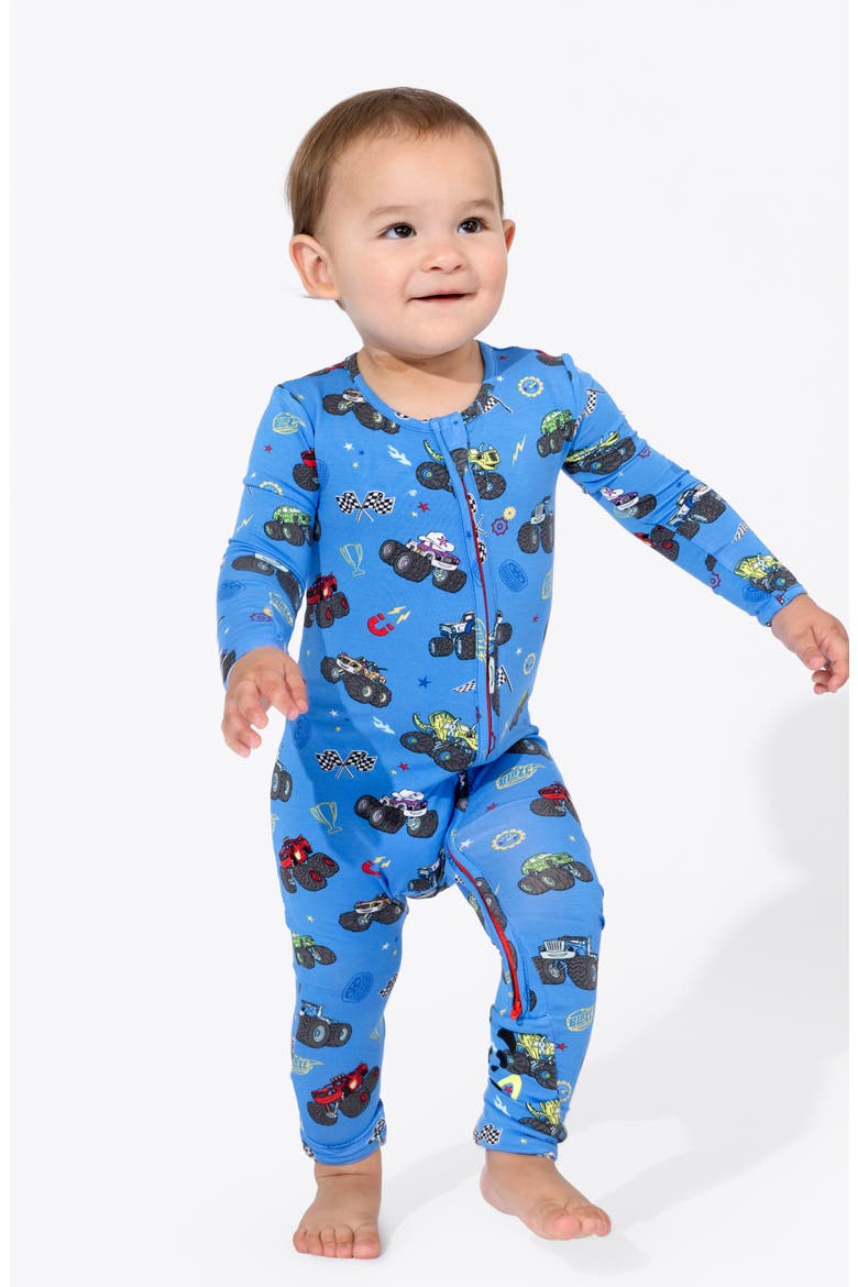 Trucks Convertible Footie Pajamas, Alternate, color, BLUE
