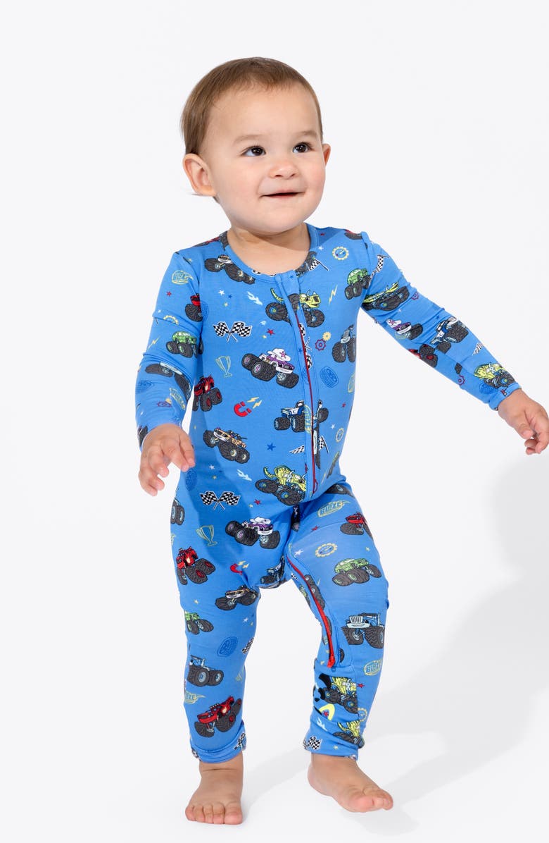 Bellabu Bear Trucks Convertible Footie Pajamas, Alternate, color, 