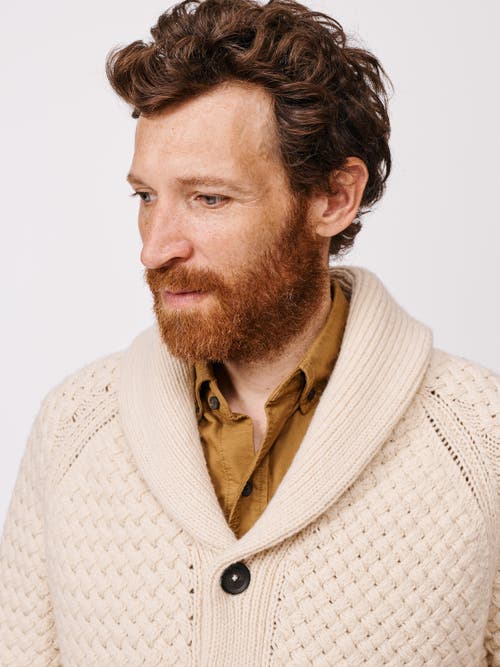 Aubin Frampton Shawl Cardigan Sweater In Sand