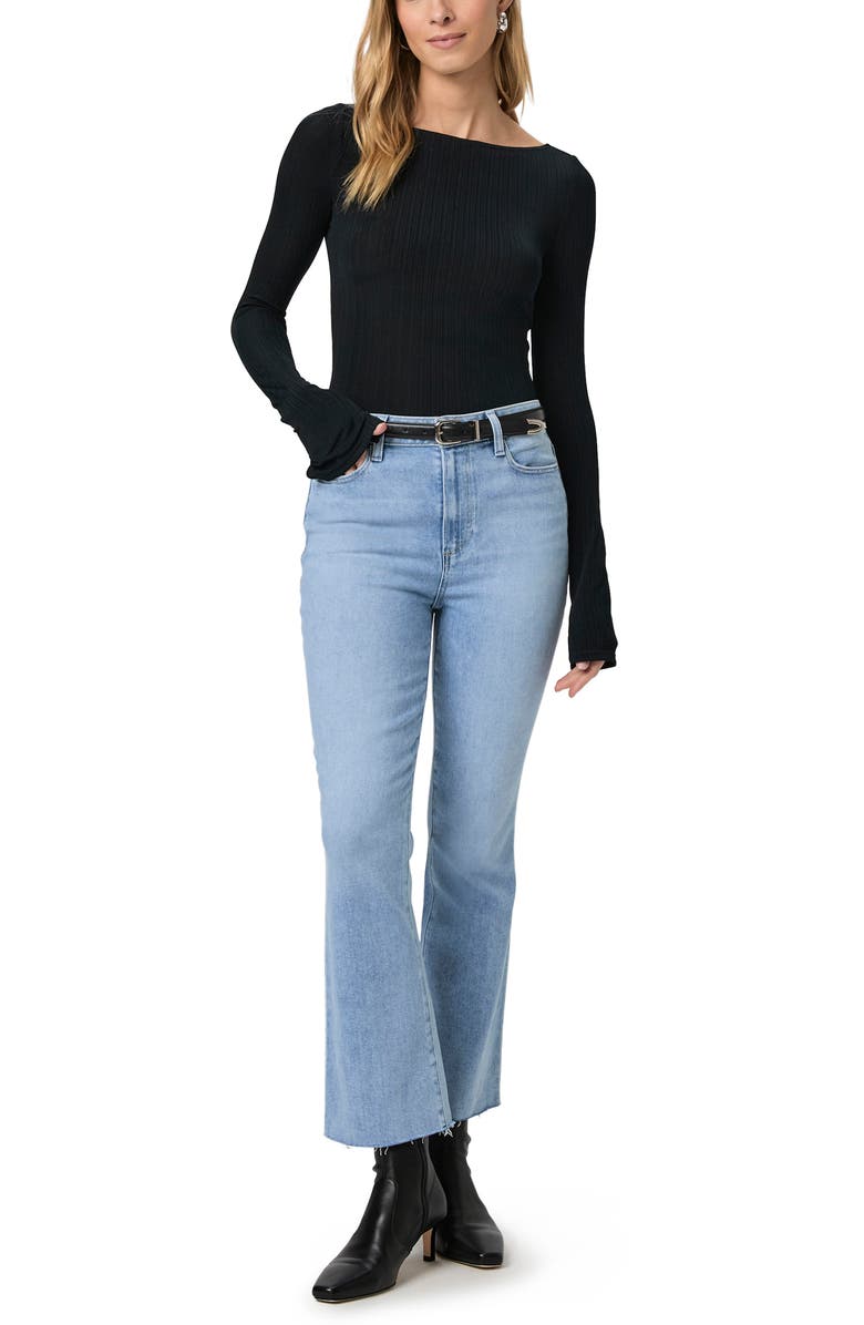 PAIGE Claudine High Waist Raw Hem Ankle Jeans, Alternate, color,