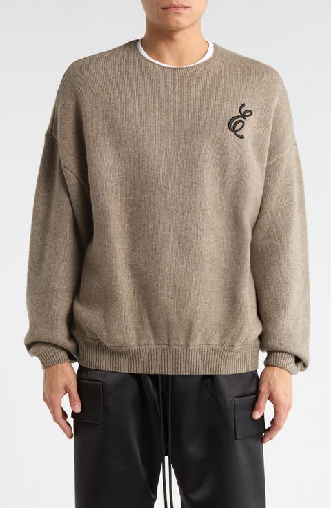 Waffle Knit Crewneck Sweater