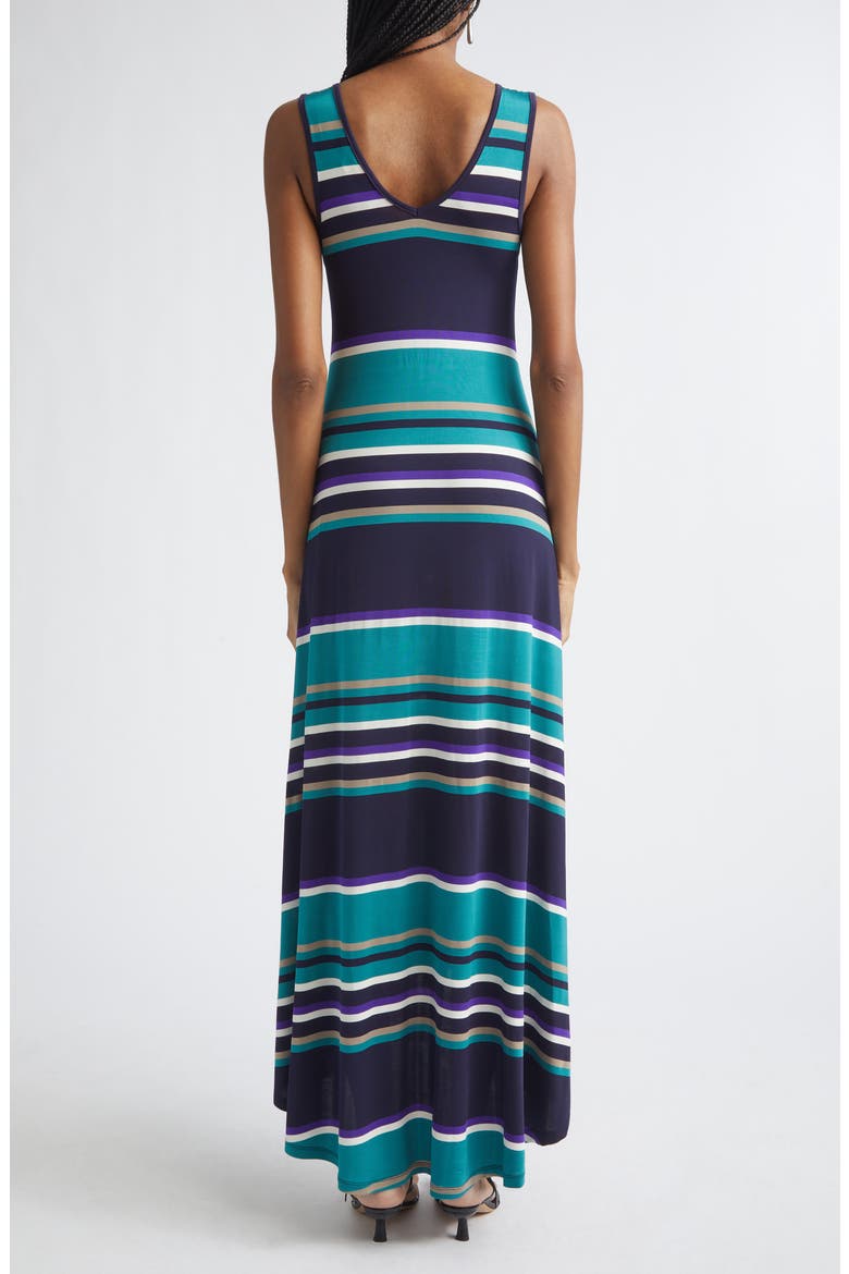 Holly Stripe Sleeveless High-Low Dress, Alternate, color, JADE STRIPE COMBO