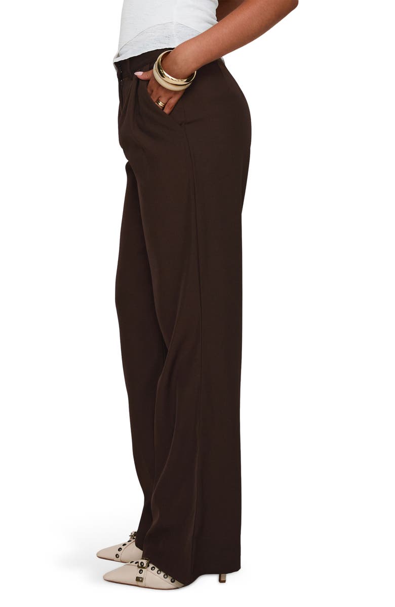 Princess Polly Ambient Pleat Front Wide Leg Pants, Alternate, color, Chocolate