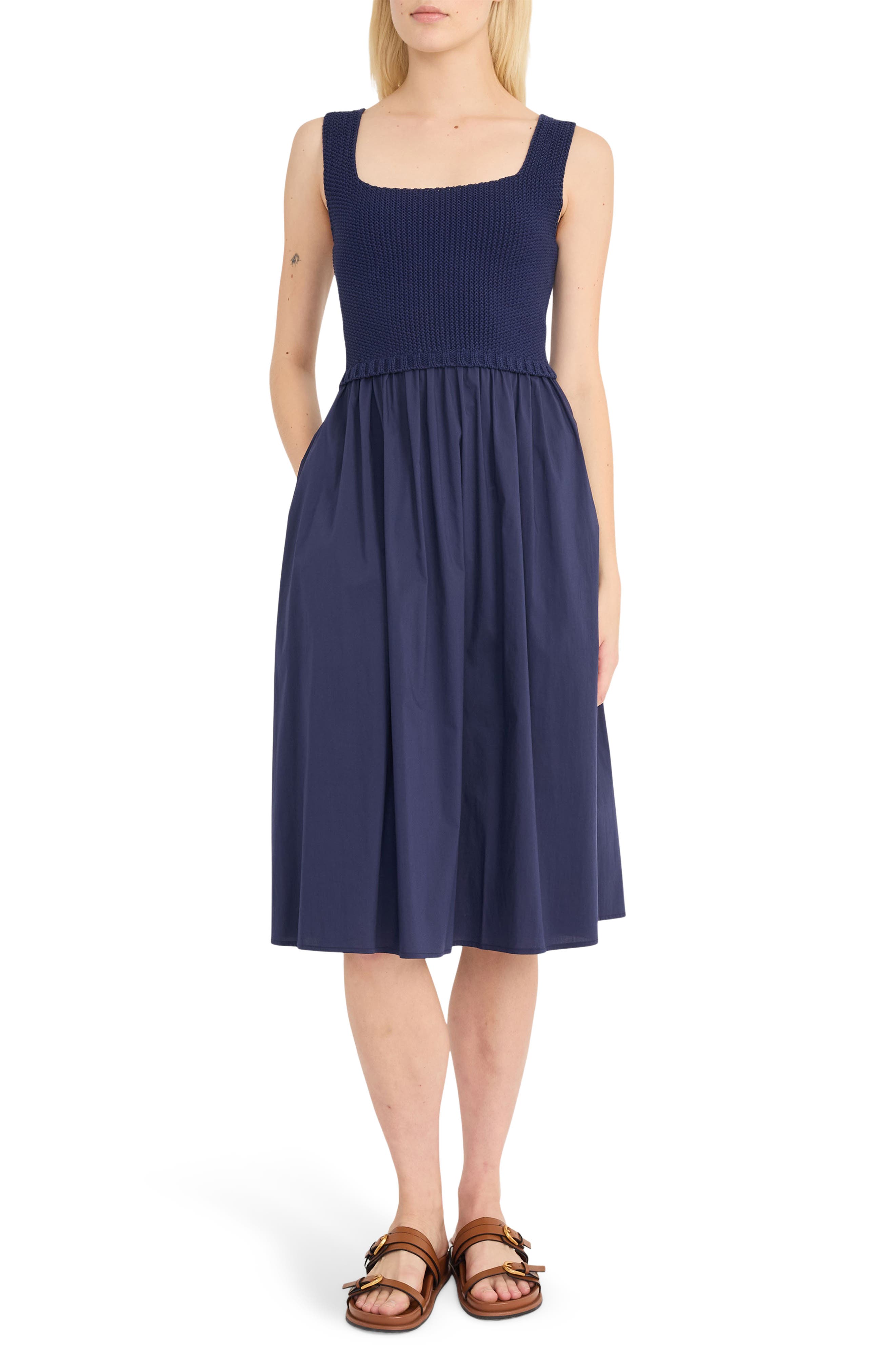 Luxely Mixed Media A-Line Dress