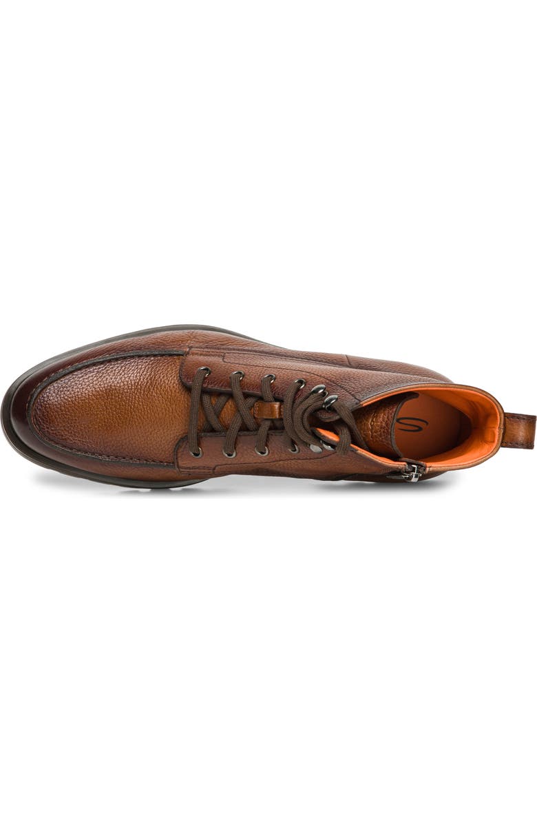 Santoni Flair Moc Toe Boot, Alternate, color, Dark Brown