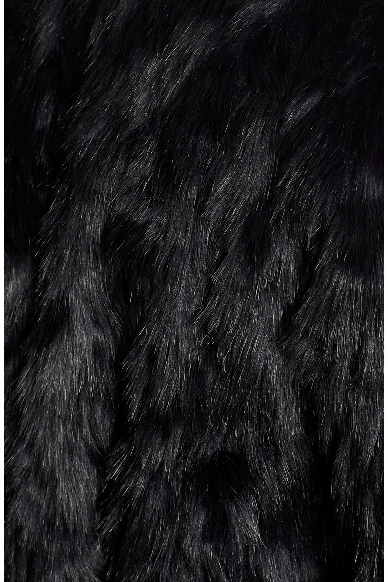 Shaggy Faux Fur Coat, Alternate, color, BLACK