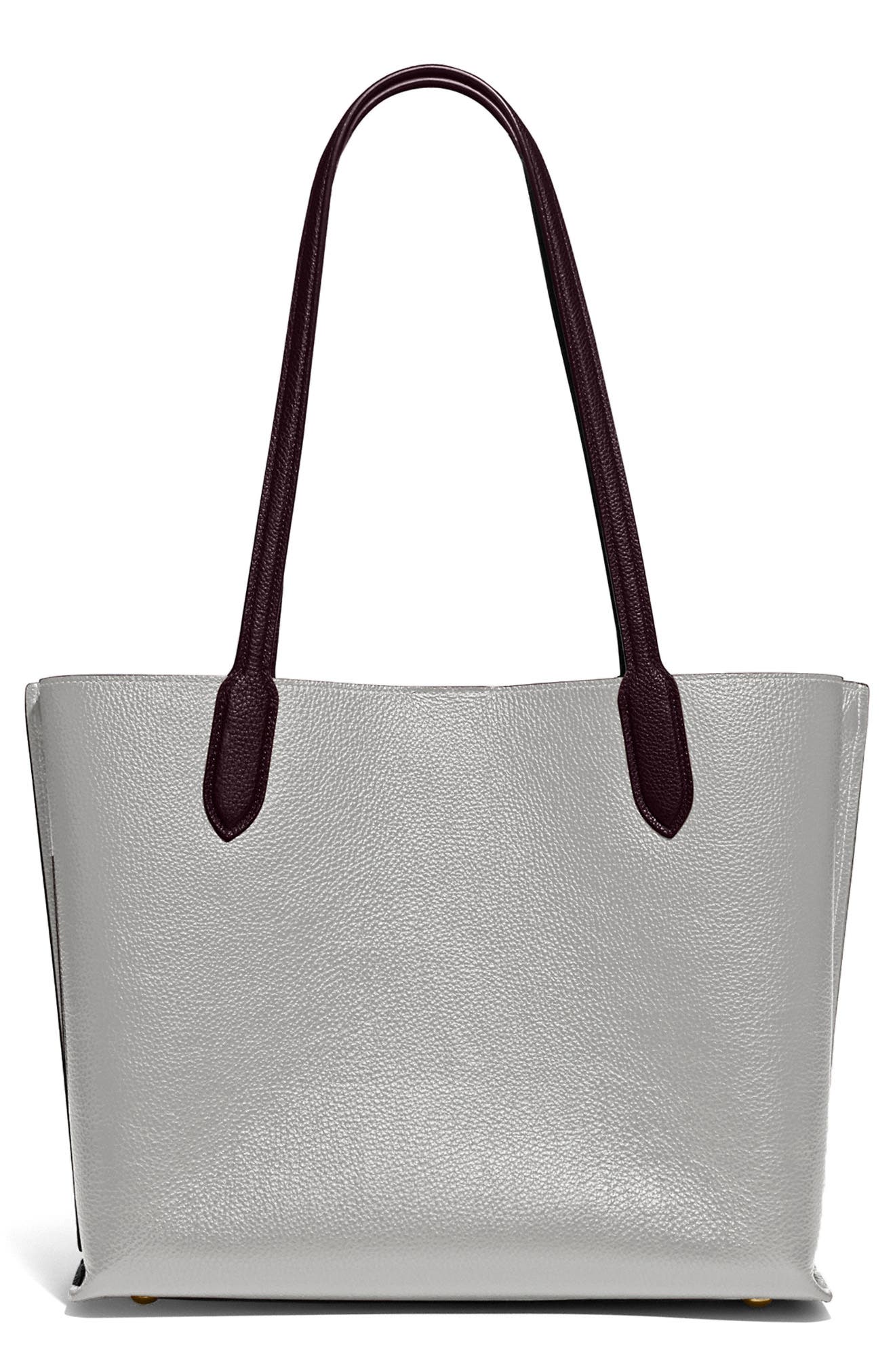 Willow Colorblock Leather Tote, Alternate, color, B4/ DOVE GREY MULTI