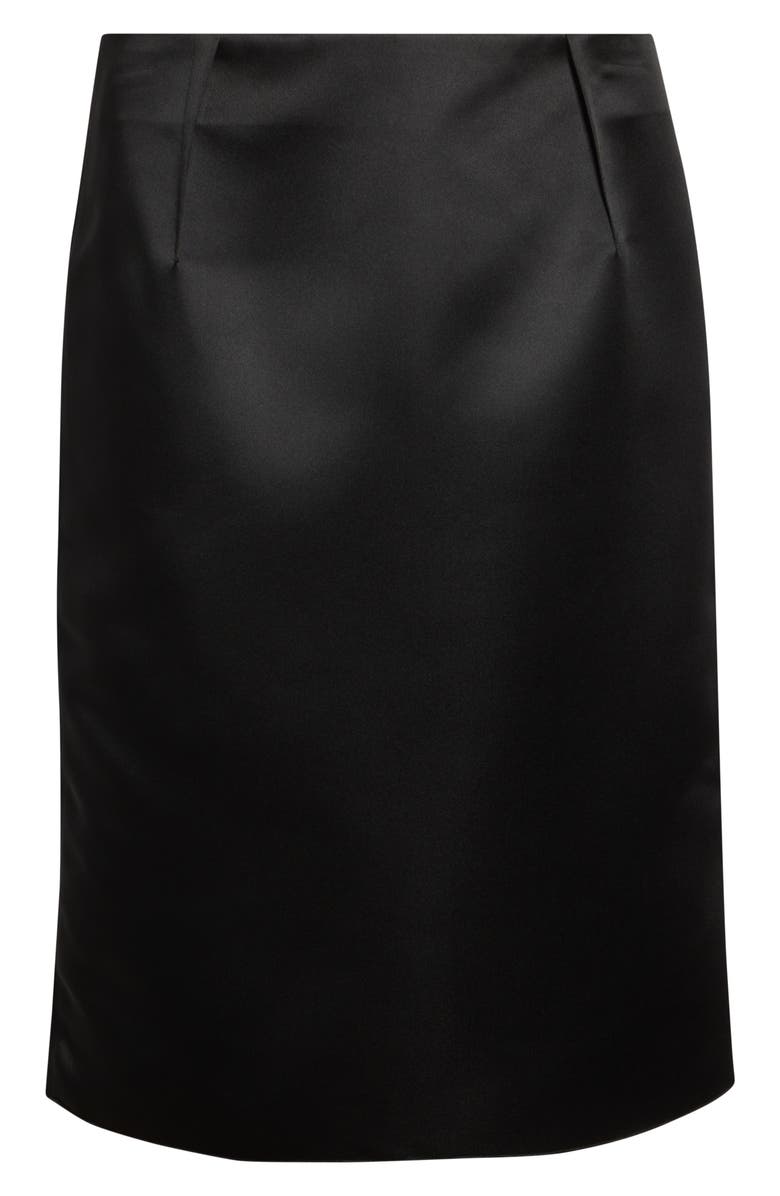 TOTEME Duchesse Satin Pencil Skirt, Alternate, color, Black