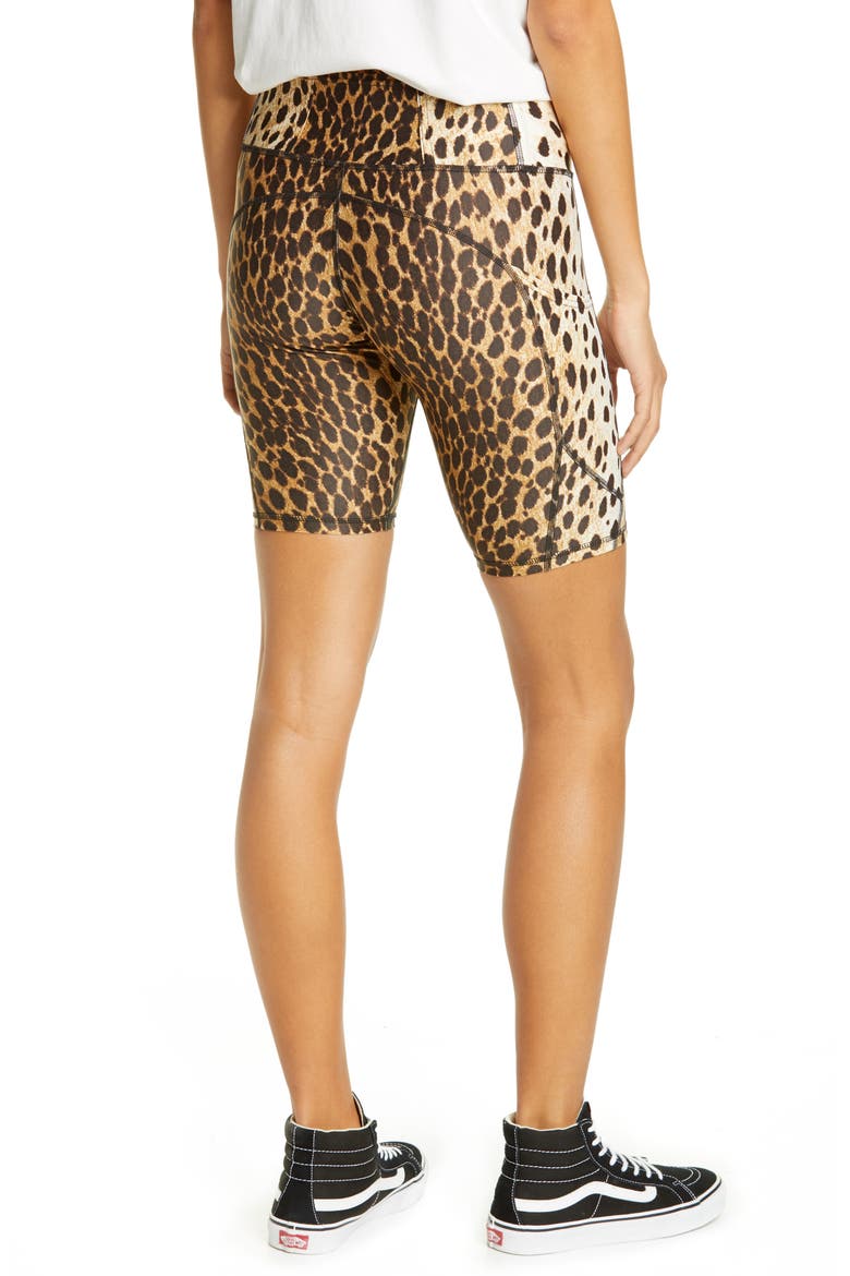 Cheetah Print Bike Shorts, Alternate, color, CHEETAH PRINT