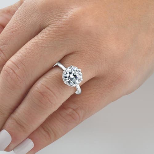 Bliss Diamond 3ct Round Cut Certified Lab Grown Diamond Engagement Ring Or Gold In 10k White Gold