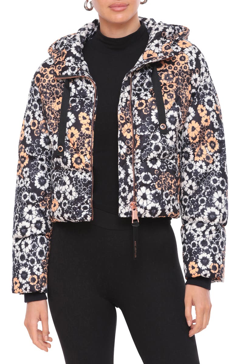 Avec Les Filles Cropped Hooded Puffer Coat, Main, color,