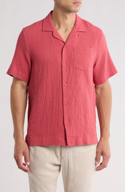 Cotton Blend Gauze Camp Shirt