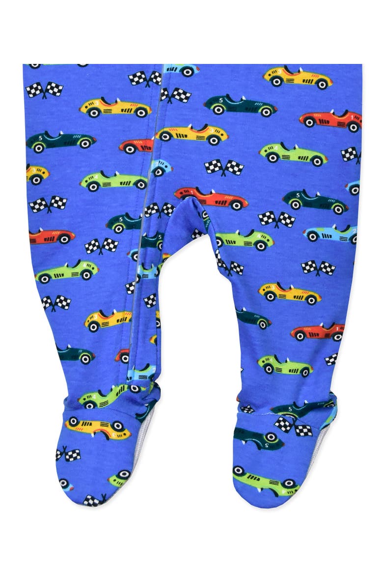 Sara’s Prints Loose Fit Footed Pajama, Alternate, color, Race Cars