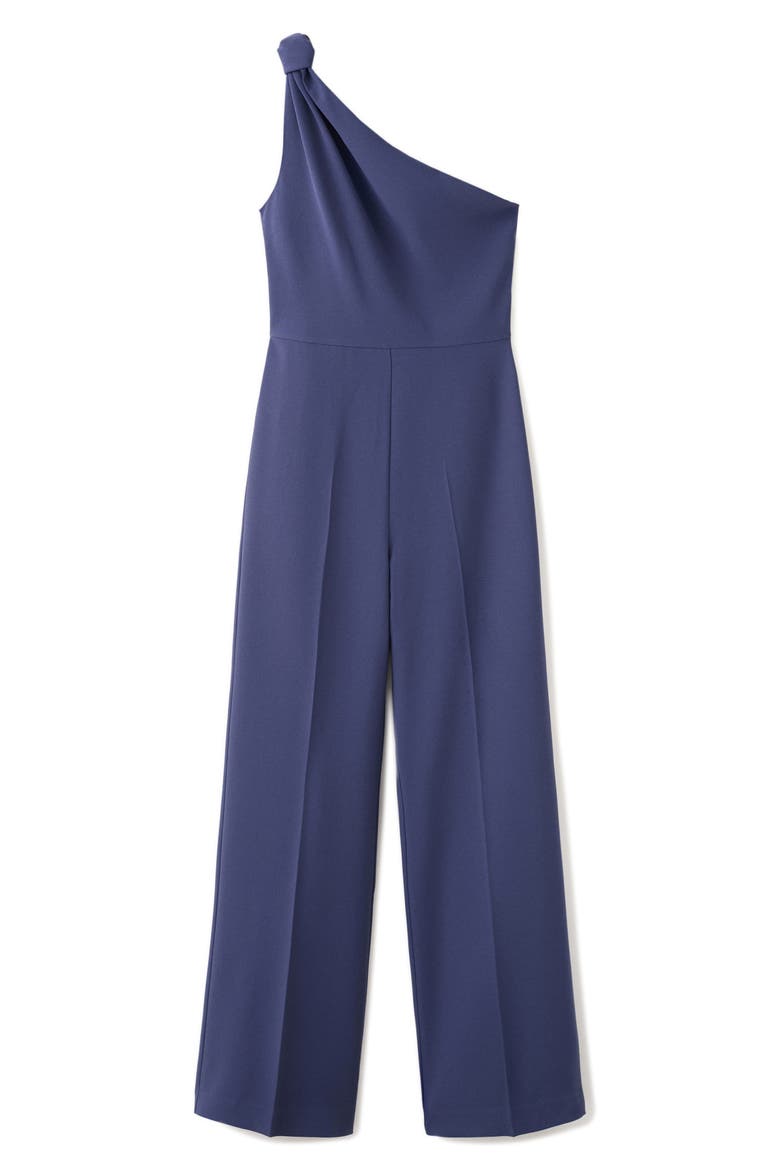 Knotted One-Shoulder Jumpsuit, Main, color, INK BLUE