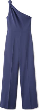 MANGO Knotted One-Shoulder Jumpsuit