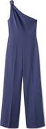 MANGO Knotted One-Shoulder Jumpsuit
