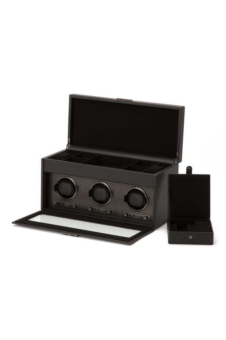 Axis Triple Watch Winder with Storage, Alternate, color, POWDER COAT
