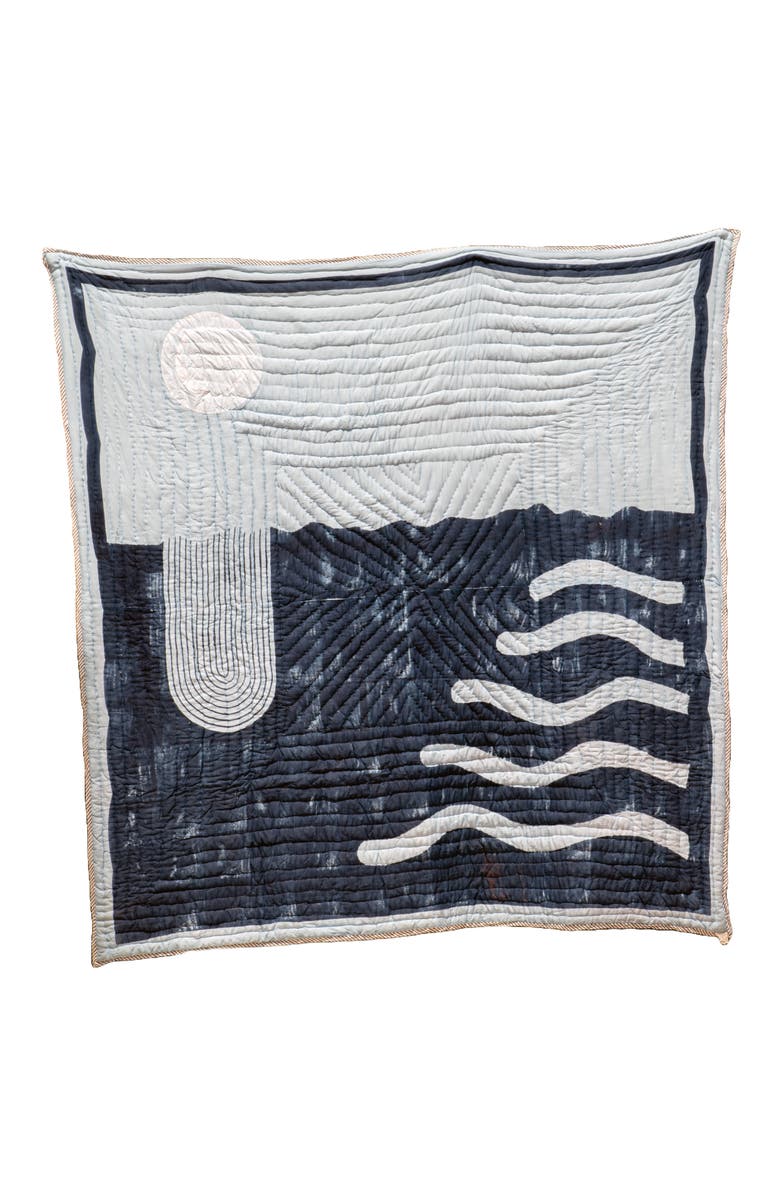 CQC LA HIGH TIDE Quilt Bedding Set with 2 Shams, Alternate, color, Green, Blue