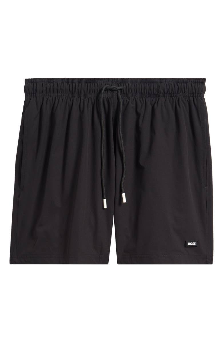 BOSS Shark Swim Trunks, Main, color, Black