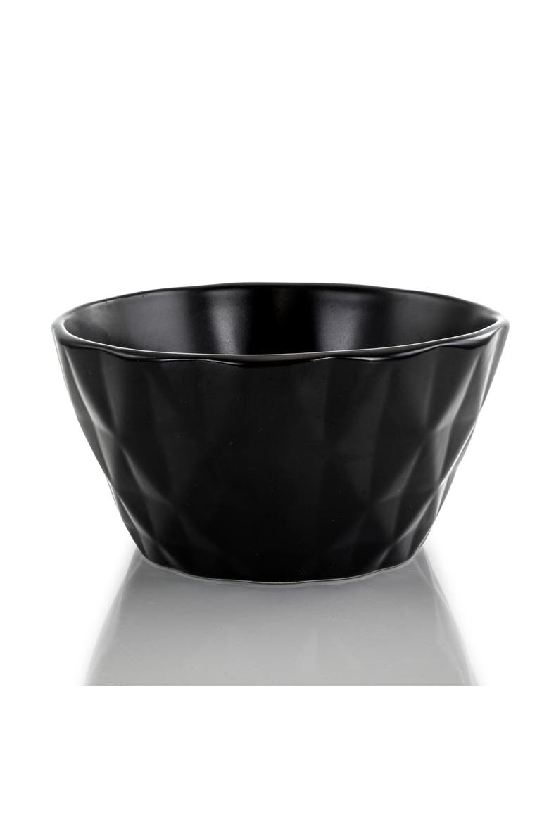 Retro Chic 16-Piece Glazed Dinnerware Set, Alternate, color, Black
