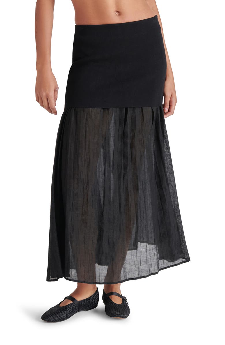 Steve Madden Malvina Mixed Media Maxi Skirt, Main, color, 