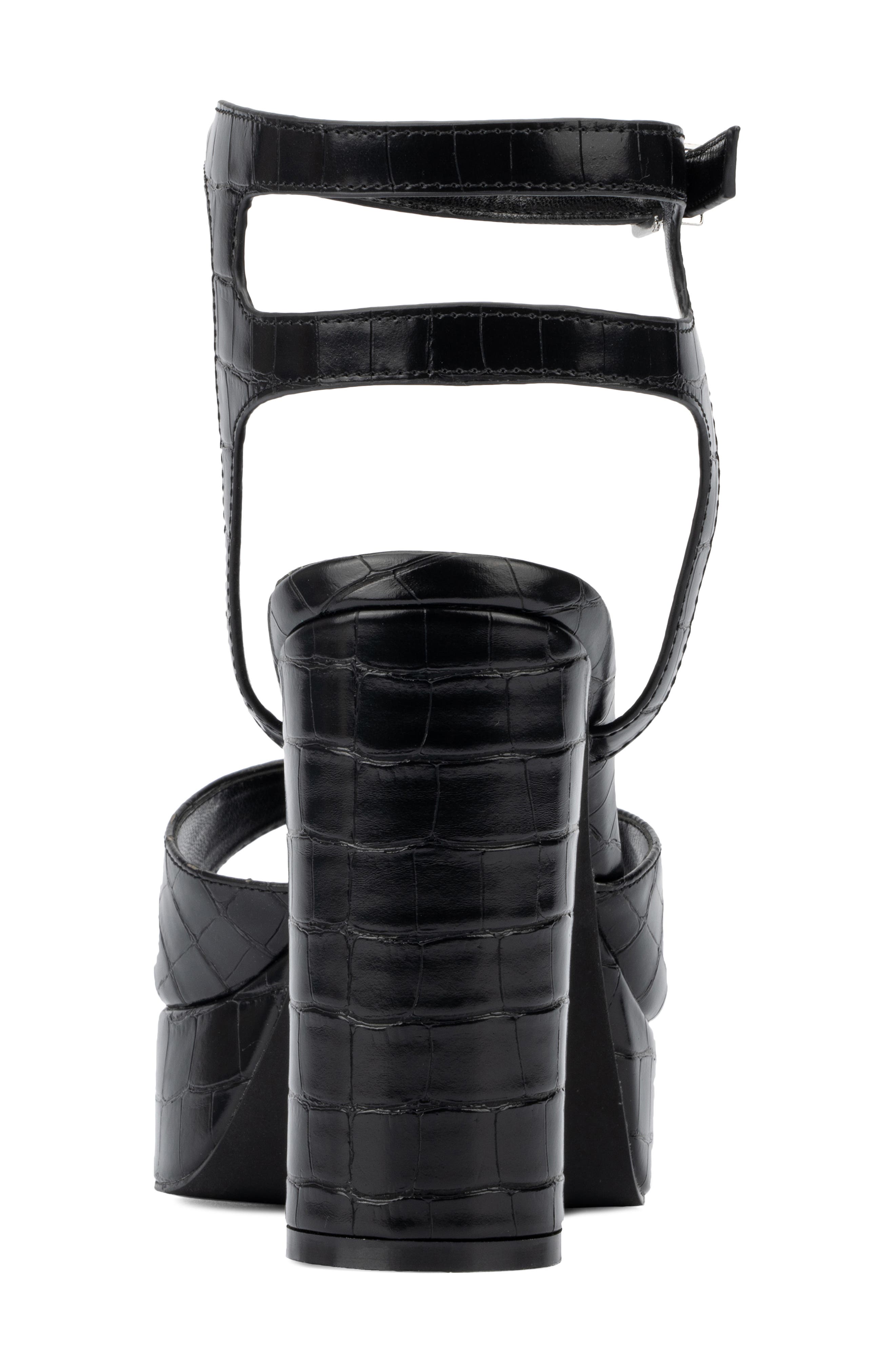 Fashion to Figure Hilari Croc Embossed Platform Heeled Sandal - Wide Width, Alternate, color, 