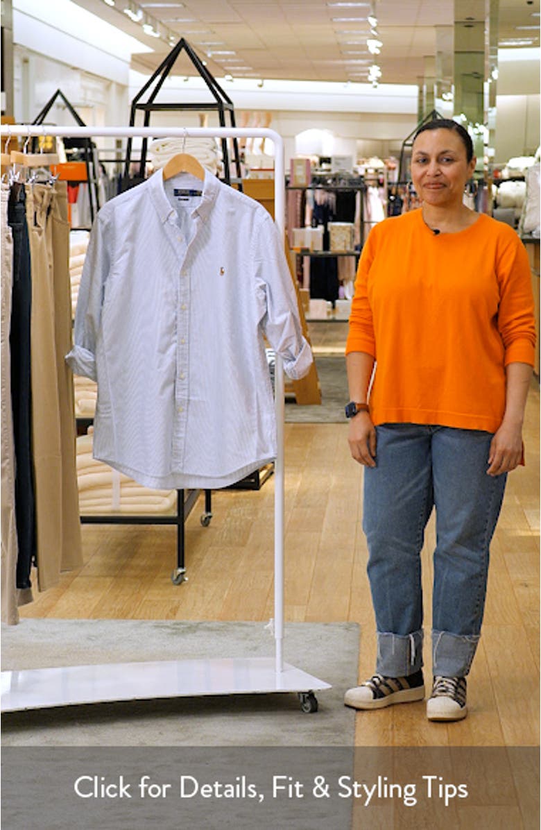 Classic Fit Stripe Cotton Button-Down Oxford Shirt, sales video thumbnail