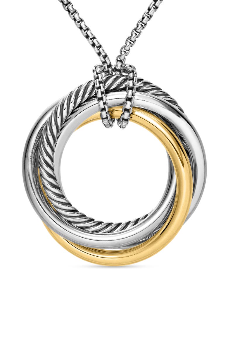 David Yurman Crossover Hoop Pendant Necklace, Alternate, color, Silver