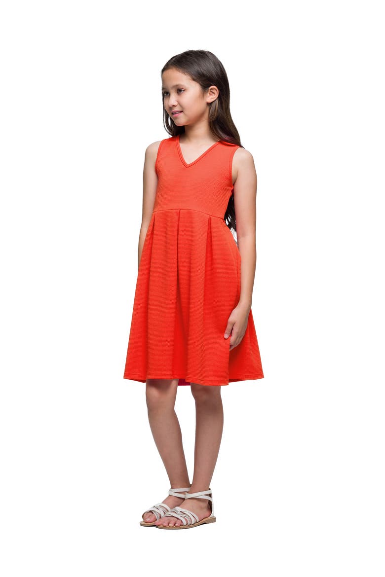 Sleeveless Pleated Party Dress, Alternate, color, Orange