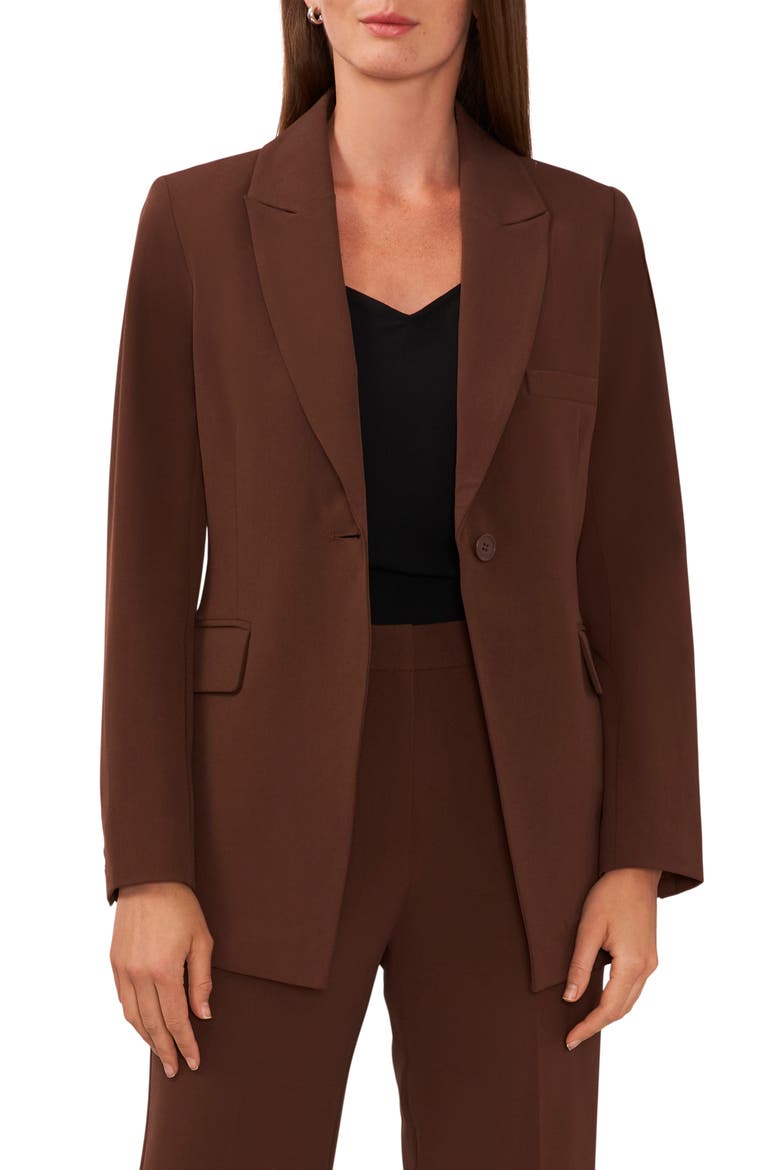 One-Button Blazer, Main, color, CHOCOLATE FONDANT