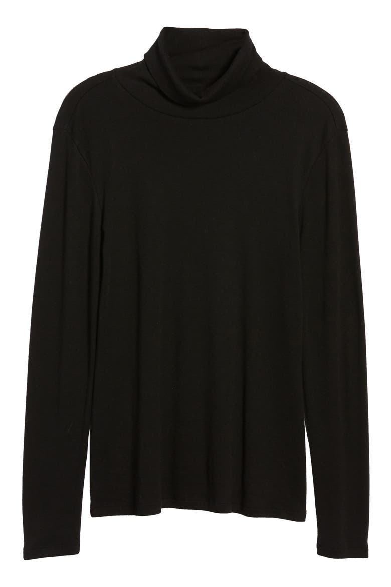 Knit Turtleneck Top, Alternate, color, BLACK