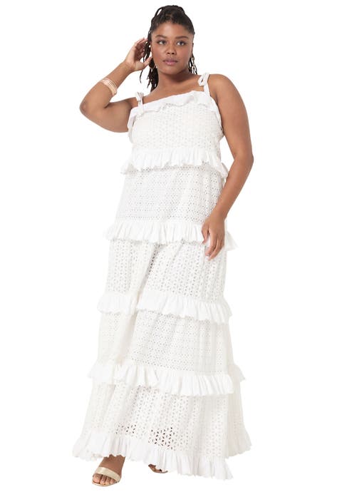 Eyelet Tiered Maxi Dress