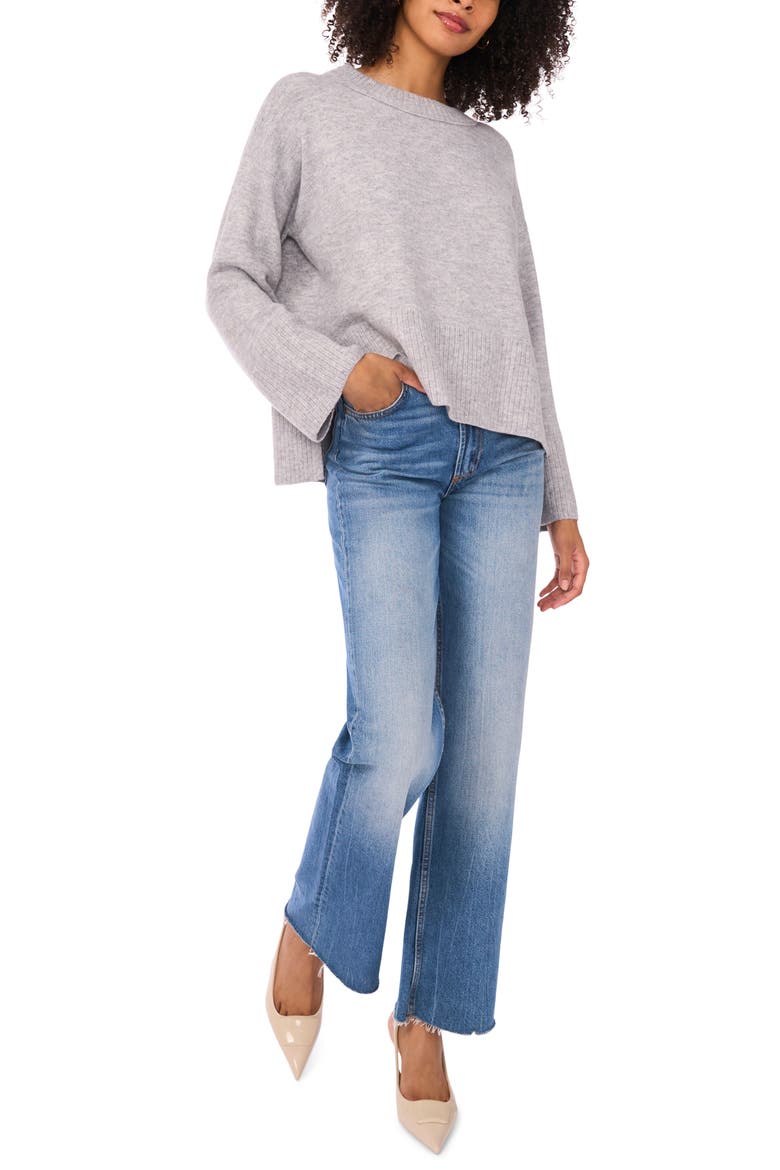 Relaxed Crewneck Sweater, Alternate, color, LIGHT HEATHER GREY