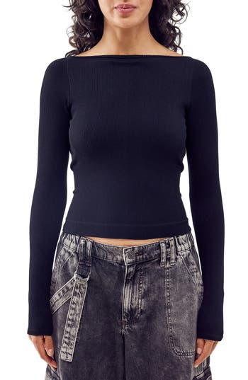Bdg Urban Outfitters Alicia Open Back Rib Top In Blue