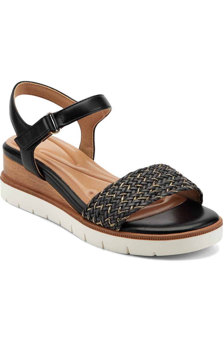 Easy Spirit Edythe Wedge Sandal, Main, color, Black