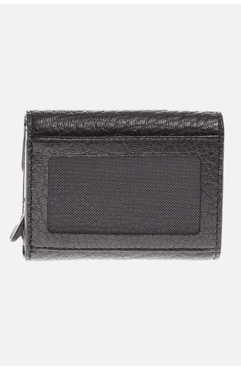 Furniq UK Genuine Leather Venous Pattern Snap Closure Wallet and Card Holder, Main, color, Black