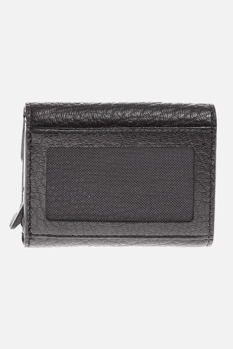 Genuine Leather Venous Pattern Snap Closure Wallet and Card Holder