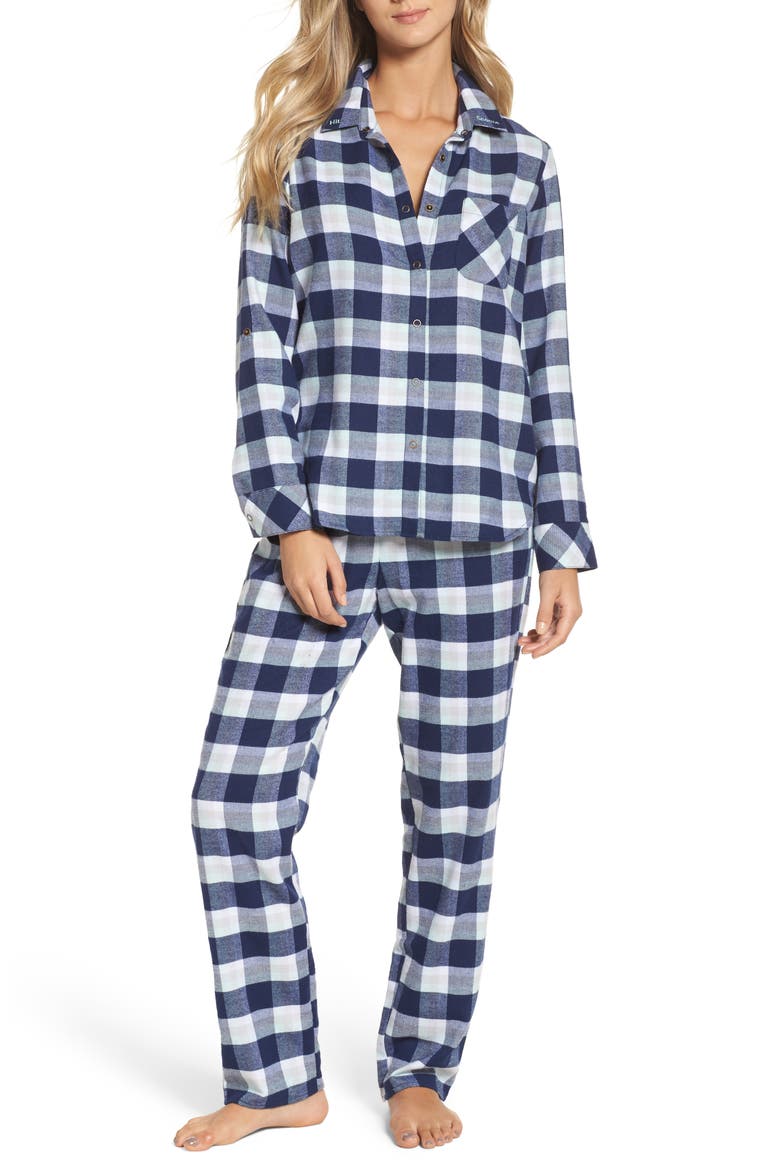 Flannel Girlfriend Pajamas, Main, color, NAVY MEDIEVAL SHERLOCK PLAID