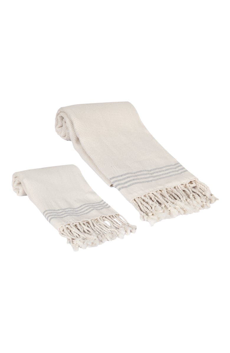 Olive & Linen Whisper Weight Natural Turkish Towel Set, Main, color,