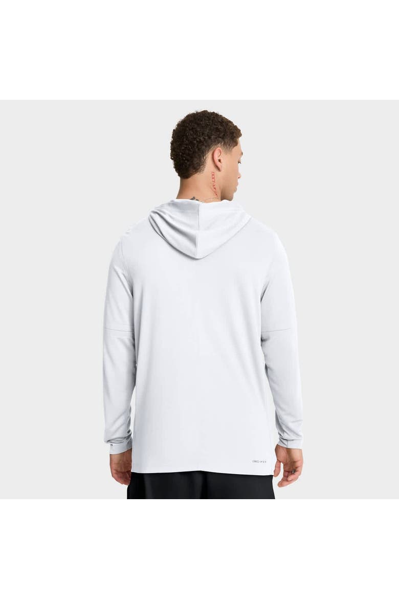Men's Nike White Iowa Hawkeyes 2025 Sideline Performance Long Sleeve Hoodie T-Shirt, Alternate, color, White