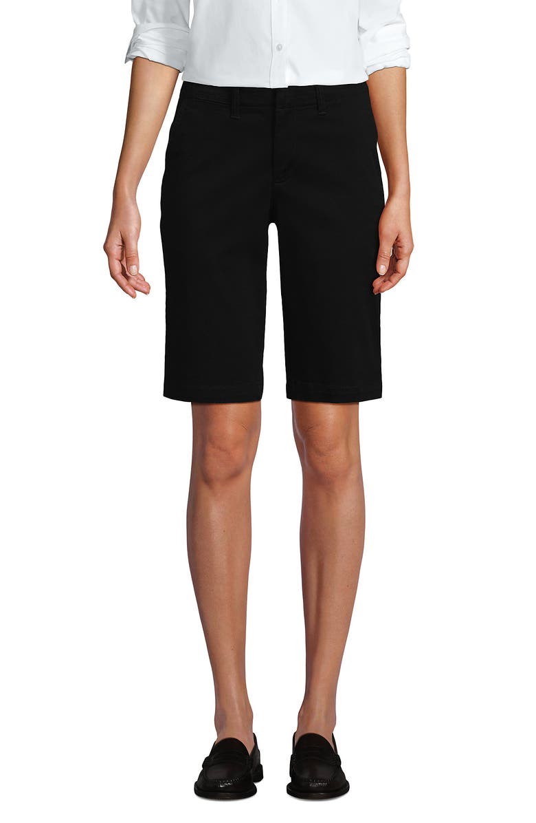 Lands' End Elastic Back Classic 12" Chino Shorts, Alternate, color, Black