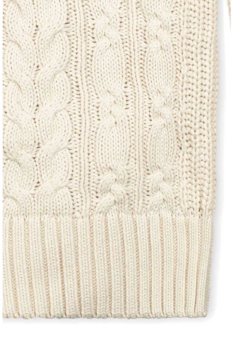 Organic Peasant Sleeve Cable Sweater, Alternate, color, Ivory