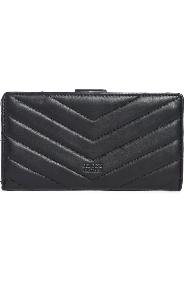 MUNDI SMALL LEATHER GOODS Quilted Tab Frame Clutch, Alternate, color, Black