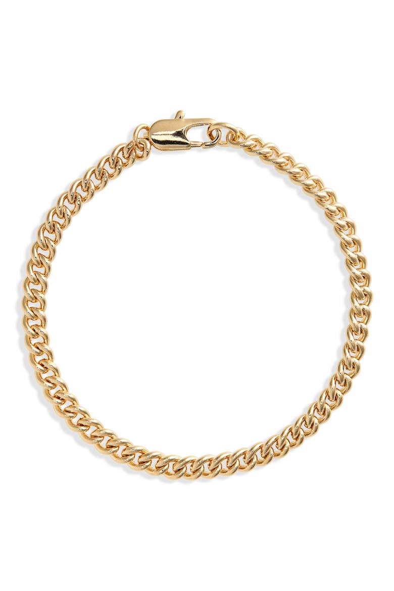 Curb Chain Bracelet, Main, color, BRASS