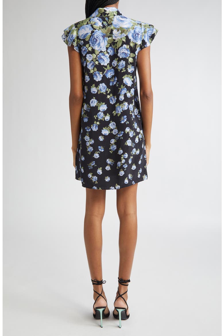 Jem Floral Ruffle Sleeve Mini Shirtdress, Alternate, color, SMELL THE ROSES