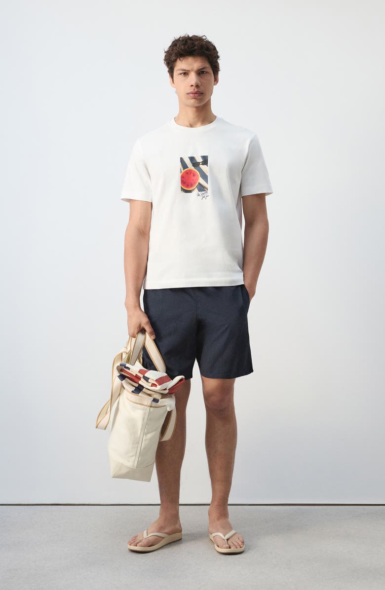 MANGO Watermelon Cotton Graphic T-Shirt, Alternate, color, White
