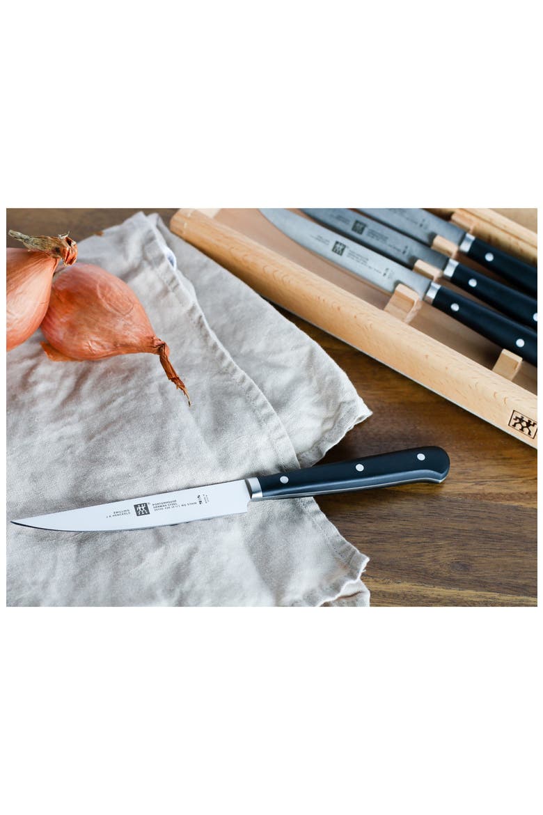 4-Piece Porterhouse Steak Knife Set, Alternate, color, BLACK