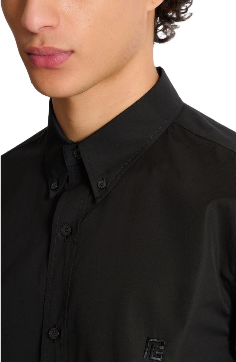 Balmain Cotton poplin shirt, Alternate, color, Black
